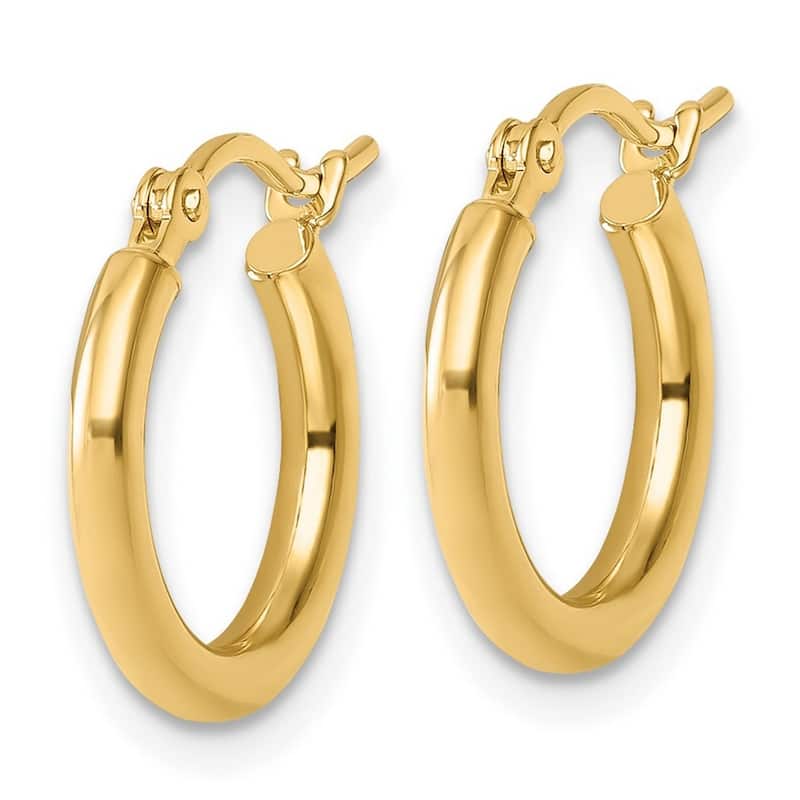 Curata 14k Yellow Gold Polished Hoop Earrings - 15x15mm