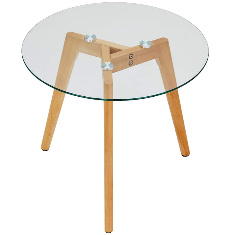 Set of Two Mixed Material Mid-Century Modern Glass Nesting Tables