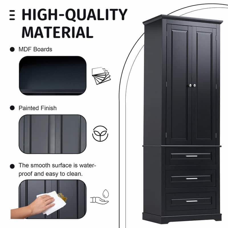 Tall Storage Cabinet with Three Drawers