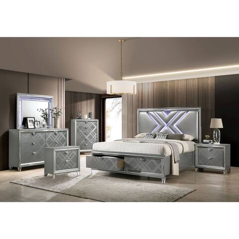 Furniture of America Bel Air Contemporary Silver 6-piece Bedroom Set