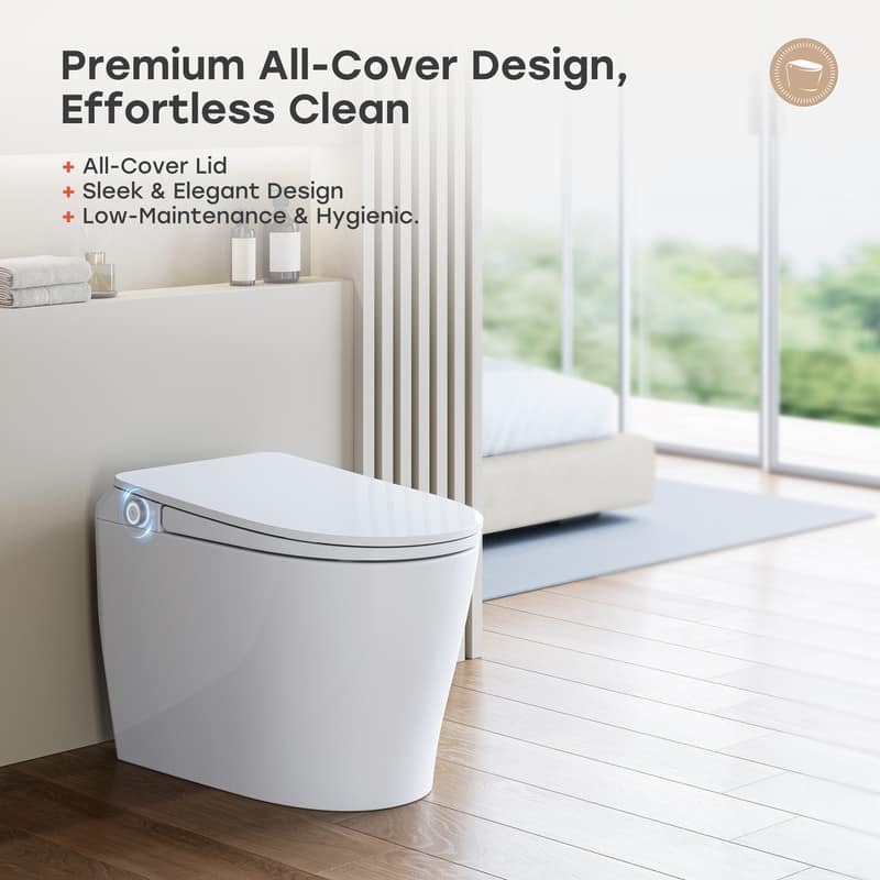 HOROW Elongated Smart Toilet 1.1 GPF Auto Flush Heated Seat Night Light - N/A