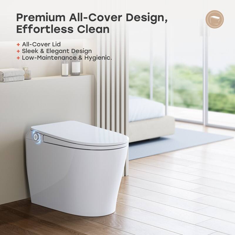 HOROW Elongated Smart Toilet 1.1 GPF Auto Flush Heated Seat Night Light - N/A