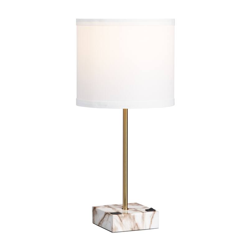 Tilbury 19" USB Table Lamp, White