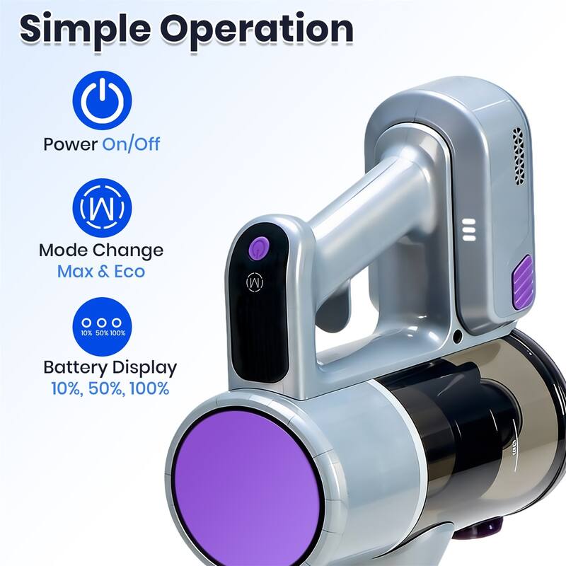 Cordless Vacuum Cleaner, Stick Vac, Powerful Suction, Rechargeable, Lightweight, and Versatile for Carpet, Hard Floor, Pet Hair