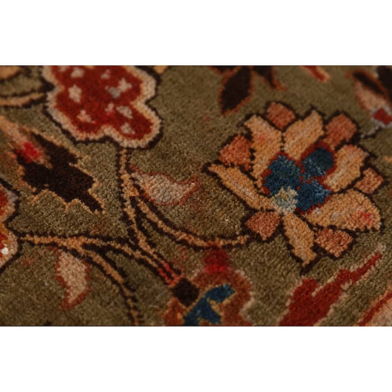Floral Medallion Kashan Oriental Area Rug Hand-Knotted Wool Carpet - 9'0"x 11'10"