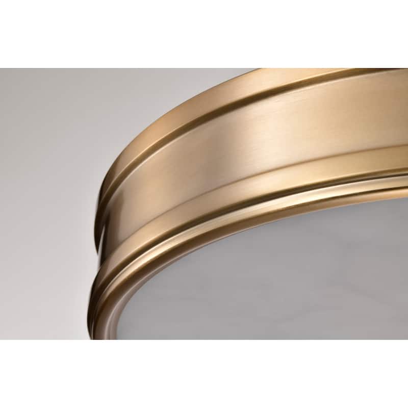 Kendall - 14 Inch LED Flush Mount - Burnished Brass with Alabaster Glass - Burnished Brass