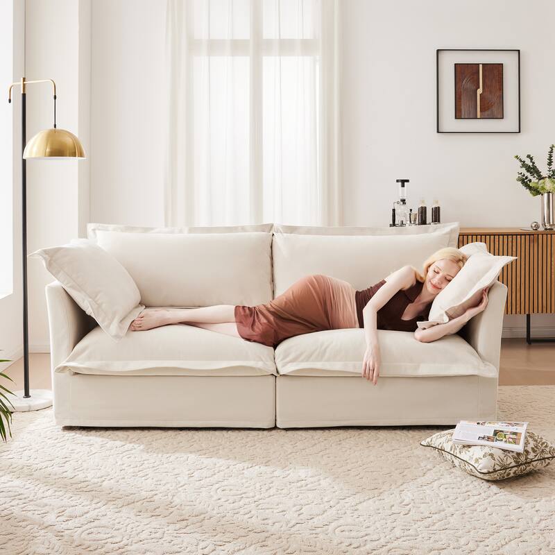 83.4″ Chenille Modular 3-Seater Sofa with Washable Covers & 300 lb Capacity