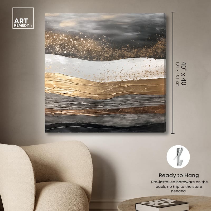 Moonlit Gold III Canvas by Art Remedy, Gallery Wrapped