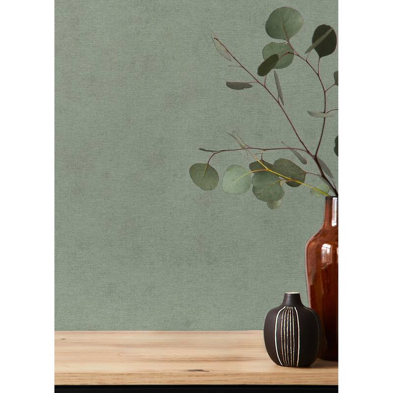 A-Street Prints Cullen Sage Faux Linen Wallpaper