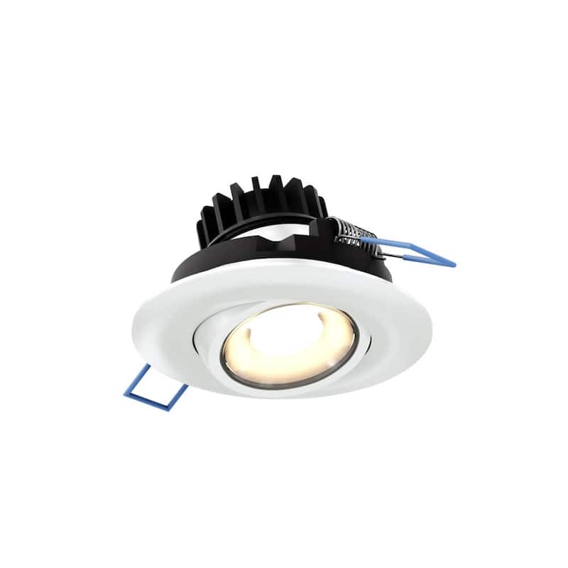 3 Inch Round Recessed LED Gimbal Light in 5CCT - 3.375" - White
