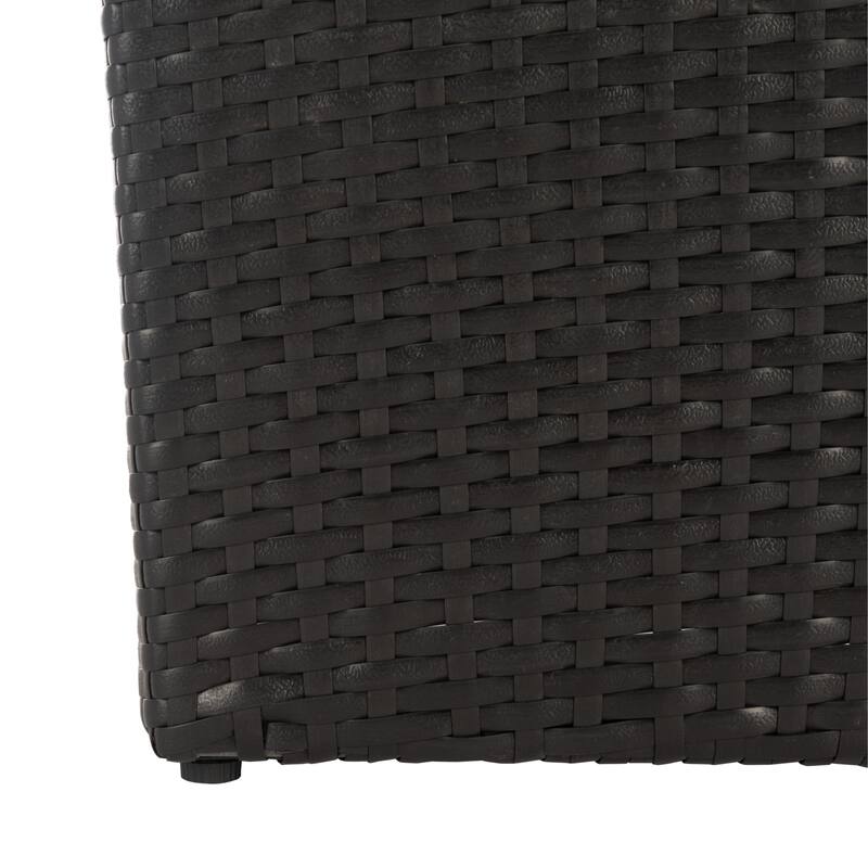 SAFAVIEH Outdoor Kamila Black Rattan 3-Piece Flower Pot Set - 14Wx28Dx14H
