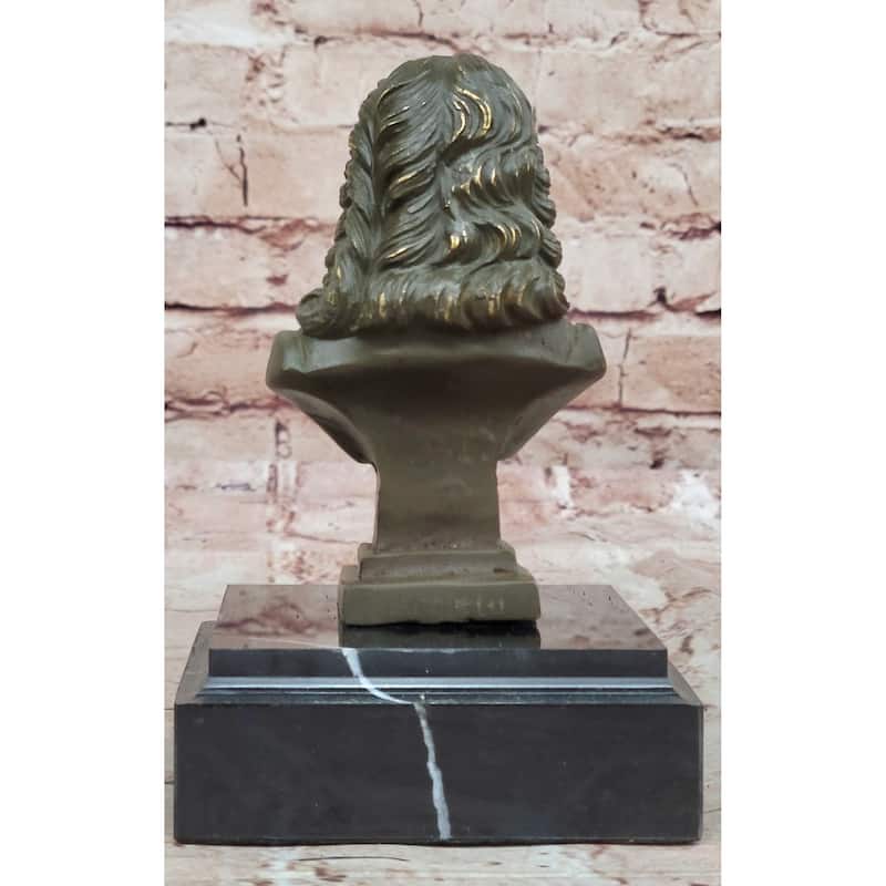 Johann Sebastian Bach Bronze Sculpture On Marble Base
