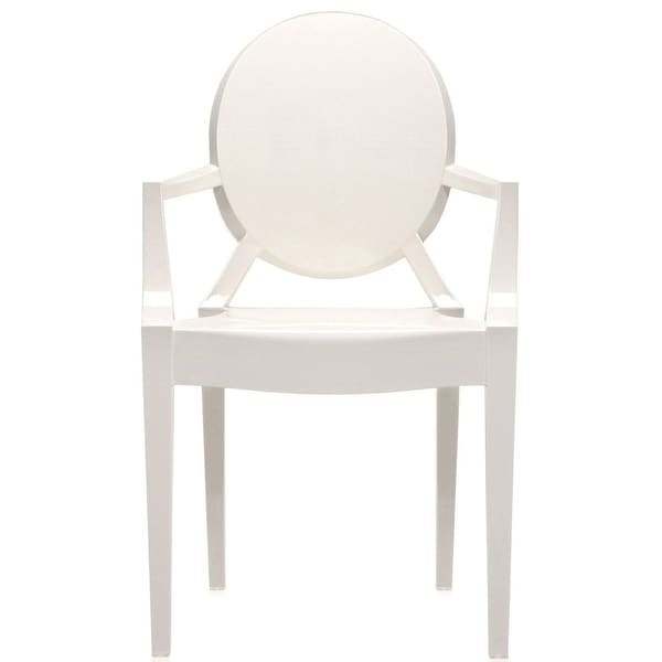 2xhome White Modern Plastic Armchair Polycarbonate For Dining Room Restaurant - N/A