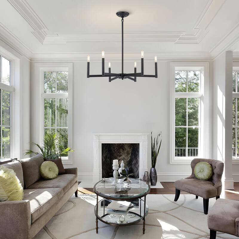 Starskys 8-Light Dimmable Mid-Century Modern Candle Chandelier