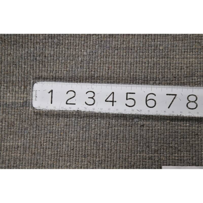 Gray Gabbeh Modern Foyer Rug Hand-Knotted Wool Carpet - 2'8"x 3'11"