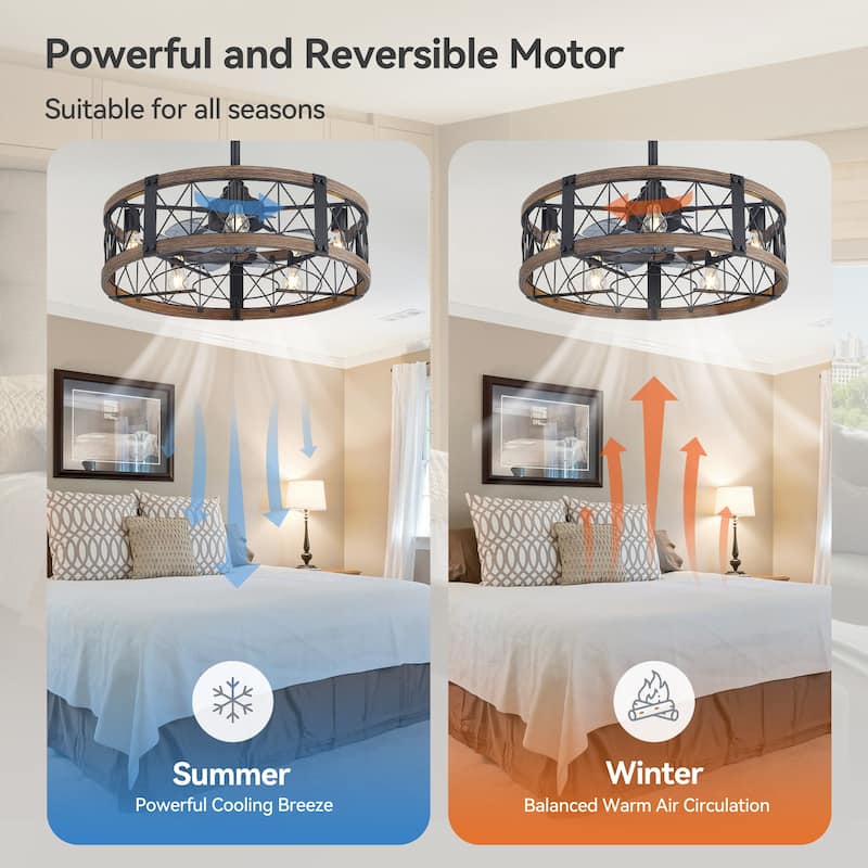 21-In LED Chandelier Ceiling Fan with Light Remote(3-blade)