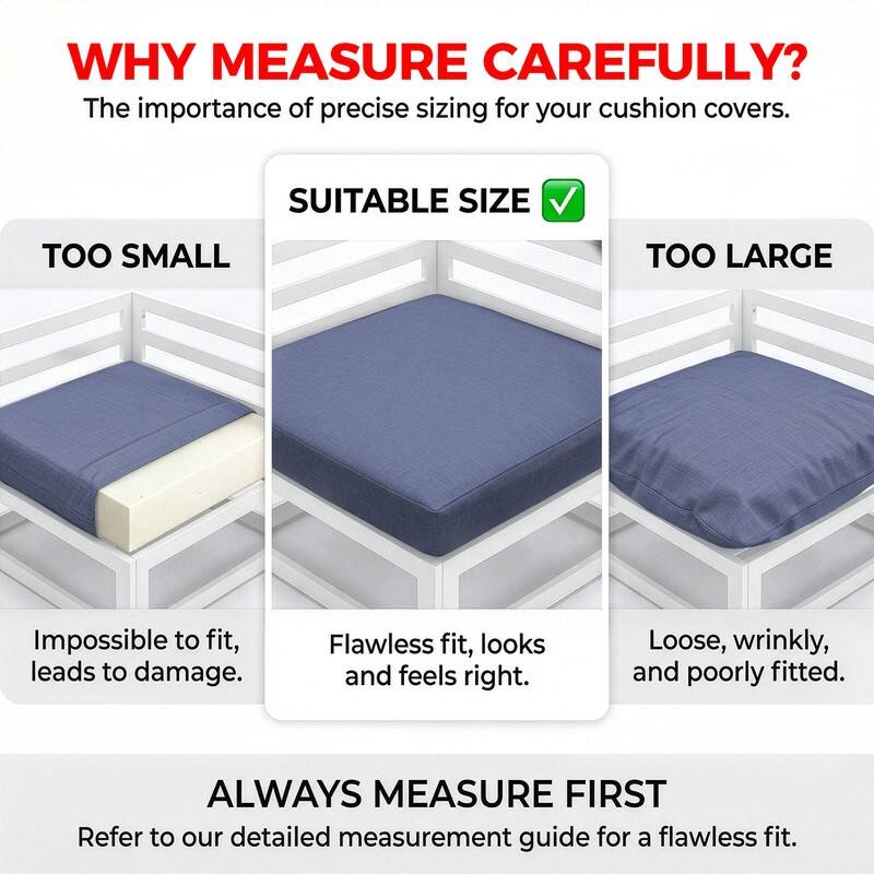 FINCATI 28" × 28" Outdoor Cushion Cover, Sofa Cushion Replacement Slipcover, Patio Seat Cover 28 Inches (COVER ONLY!)