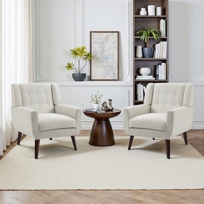 Cotton/ Linen Look Fabric Modern Accent Chair Armchair