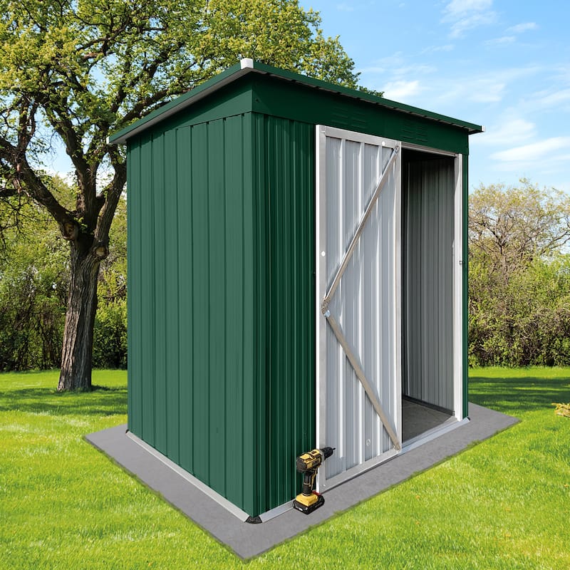 Metal garden sheds 5ft×4ft outdoor storage sheds Brown + Black