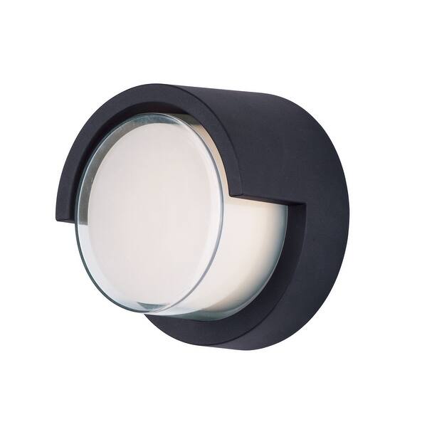 slide 2 of 4, Eyebrow 6.75" Wide Aluminum Outdoor Wall Light Black