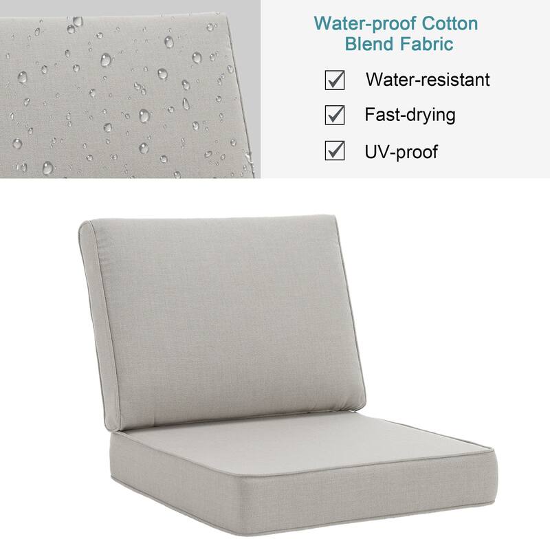 Sunbrella 24"x23"x5" Thick Cushion Outdoor Deep Seat/Back Cushion