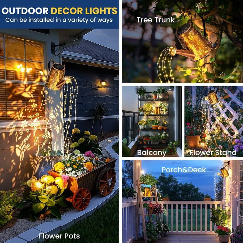 Solar Powered Single Watering Can Light, Weatherproof Outdoor Garden Decor - 1 Pack