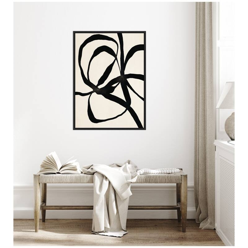 Kate and Laurel Sylvie Black Twist 1 Framed Canvas by Alicia Bock