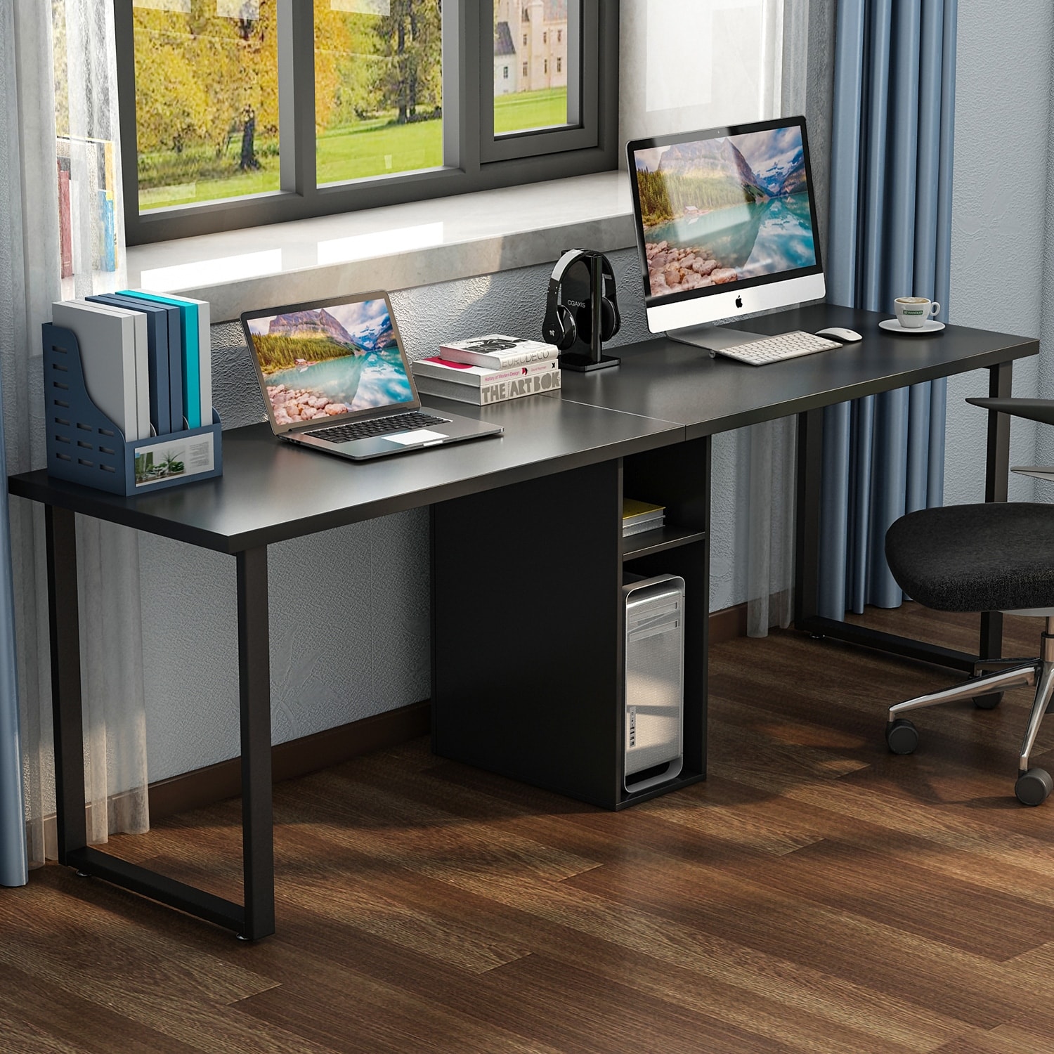Shop 78 Extra Large Double Workstation Computer Desk For Two