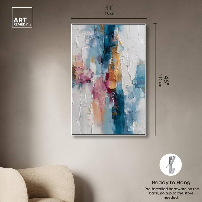 Petal Pink and Ocean Blue II Canvas by Art Remedy