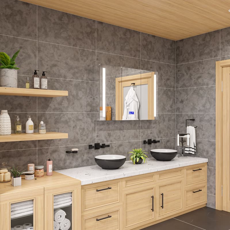 ALFI brand Black & White 15" Round Vessel Above Mount Ceramic Sink