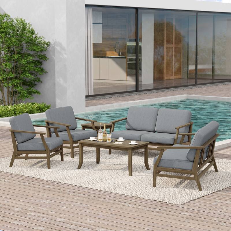 Large Outdoor Conversation Set with Patio Chairs, Loveseat, Tables