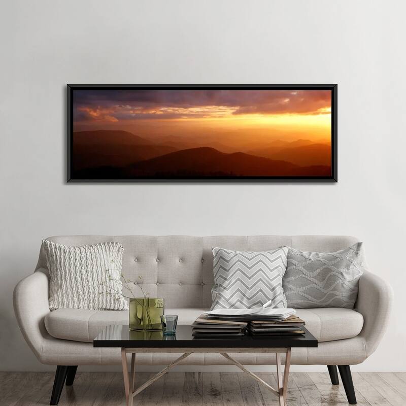 iCanvas "MountainsSunset, Blue Ridge Parkway, Great Smoky Mountains, NC, USA" by Panoramic Images Framed Canvas Print