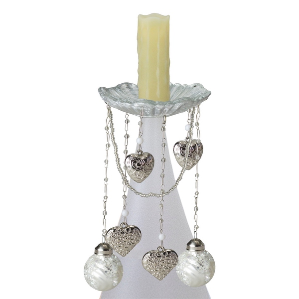 Bobeche candle ring with crystals outlet