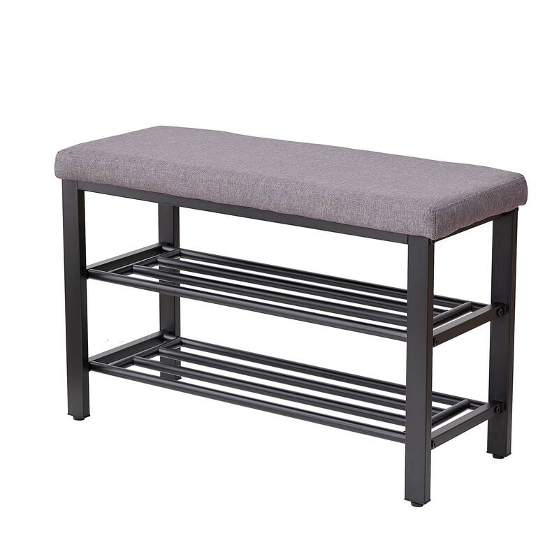 Modern Shoe Bench Storage Bench Entryway Bench with Cushion Seat