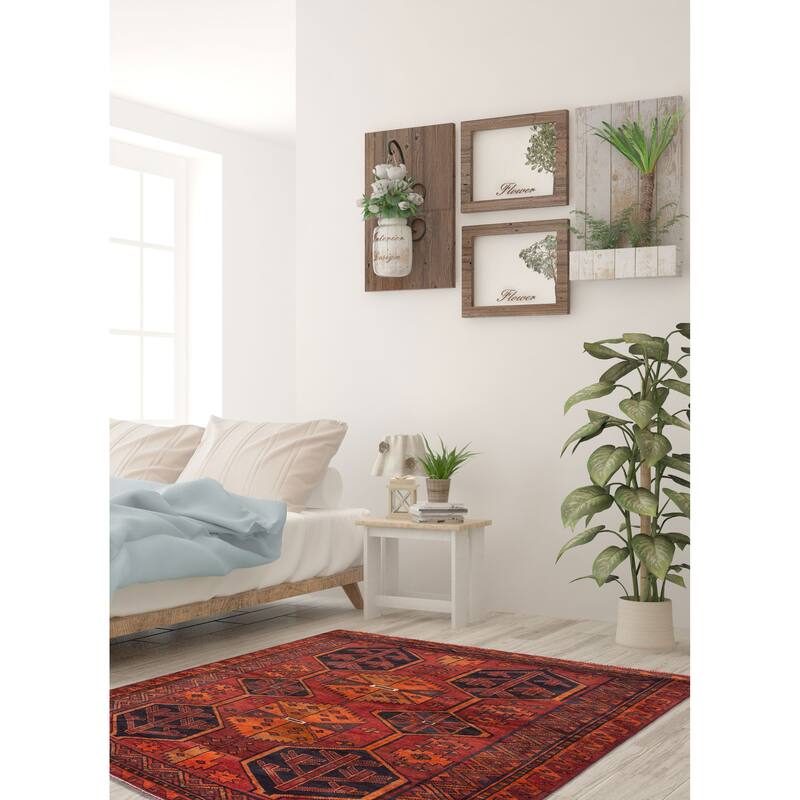 ECARPETGALLERY Hand-knotted Melis Vintage Red Wool Rug - 5'10 x 7'3