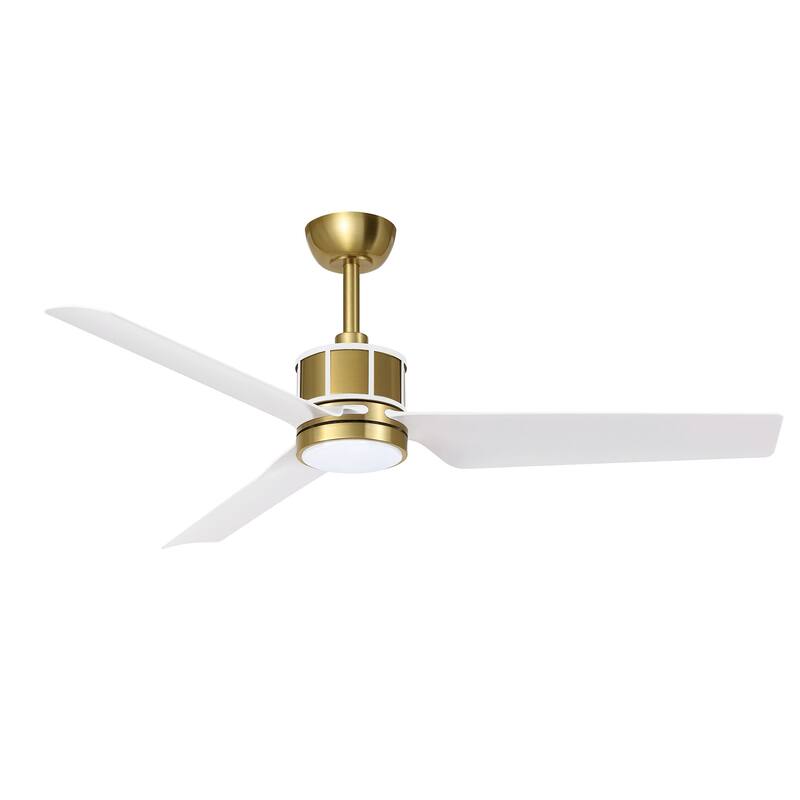 52" Reversible 3-Blade Smart LED Ceiling Fan with Remote Control and Light Kit