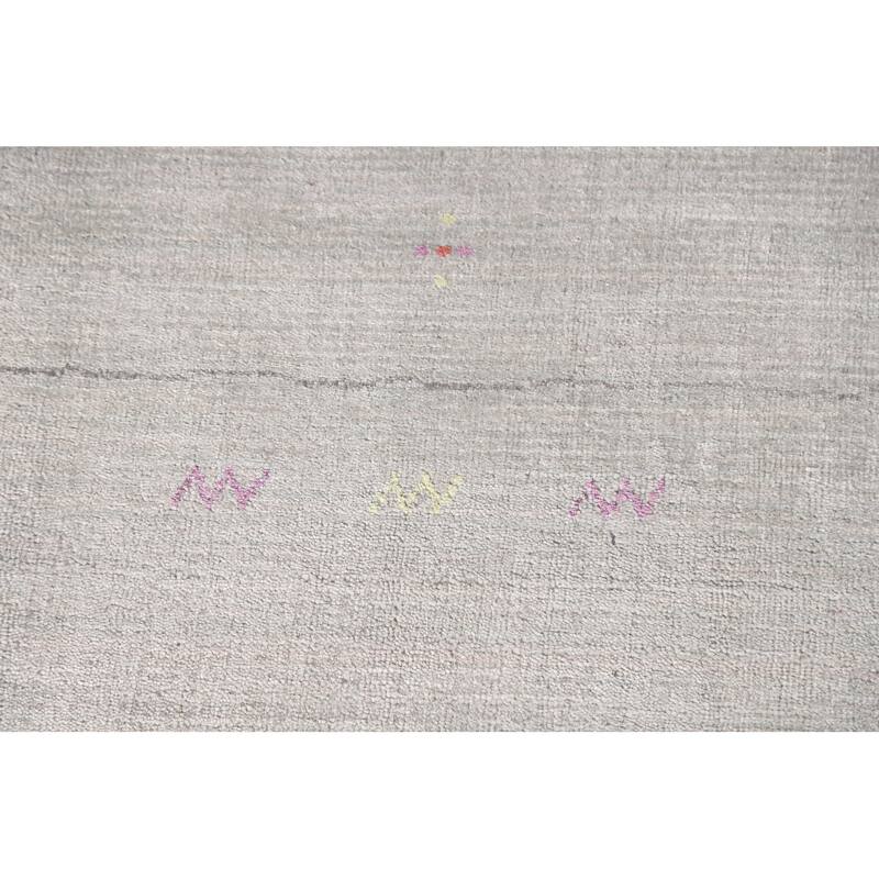 Striped Gabbeh Square Area Rug Handmade Wool Carpet - 9'8"x 9'8"