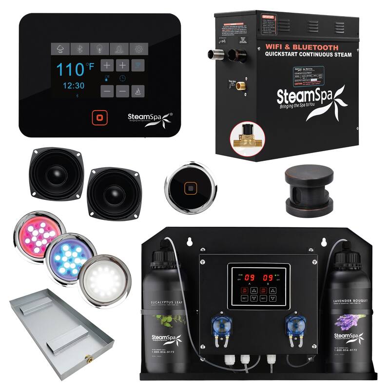 SteamSpa BKT450-ADP Black Series WiFi and Bluetooth 4.5KW Quickstart - Oil Rubbed Bronze