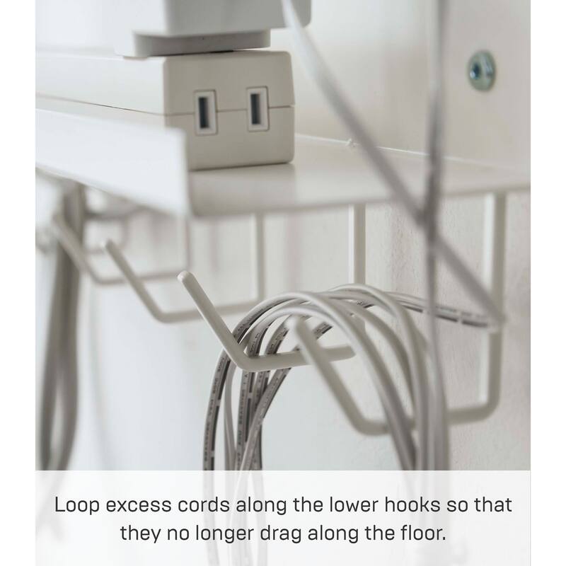 Yamazaki Home Under-Desk Cable and Router Storage Rack, Steel - L 4.53 x W 15.75 x H 16.93 inches