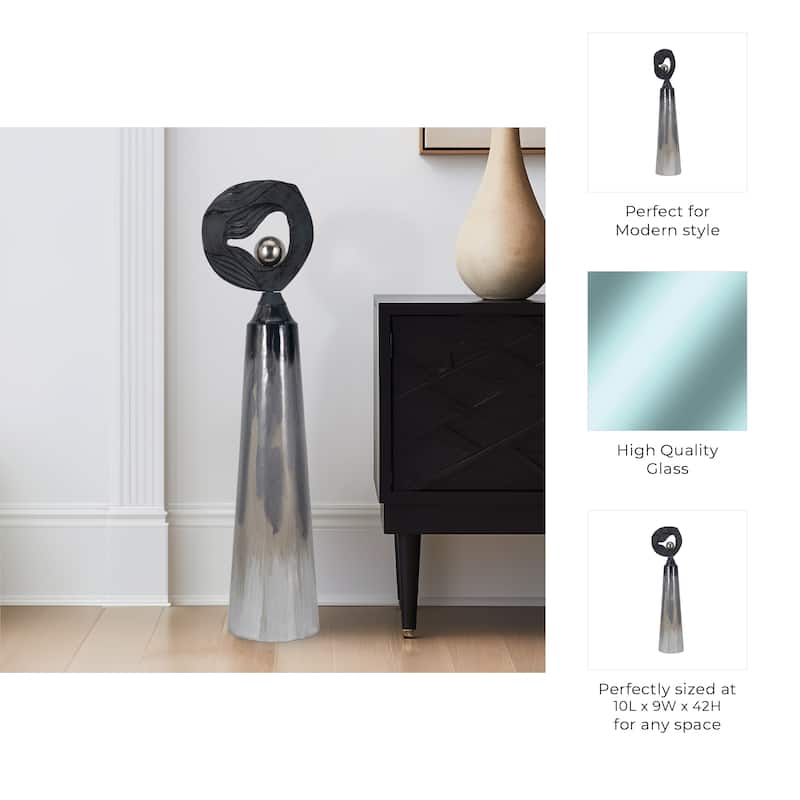 Sagebrook Home Modern Aluminum & Iron Decorative Vase - Sleek Contemporary Metal Accent