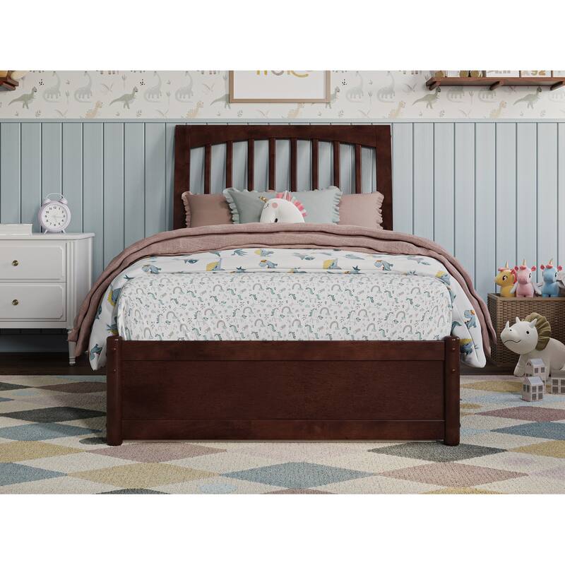 Roslyn Platform Bed with Panel Footboard and Twin Trundle