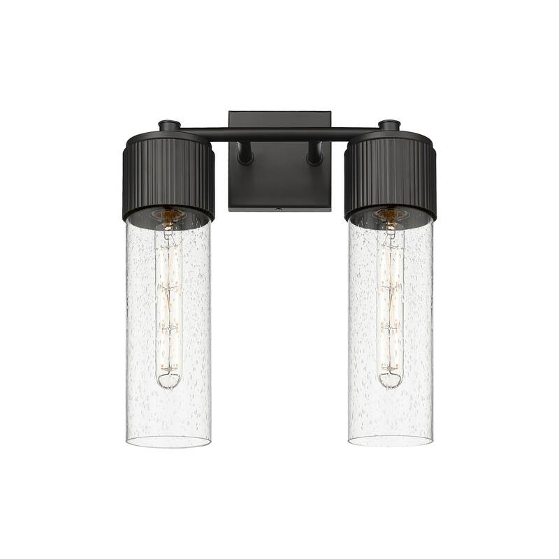 Innovations Lighting 428-2W-16-14 Bolivar Vanity Bolivar 2 Light 14" - Matte Black / Seedy