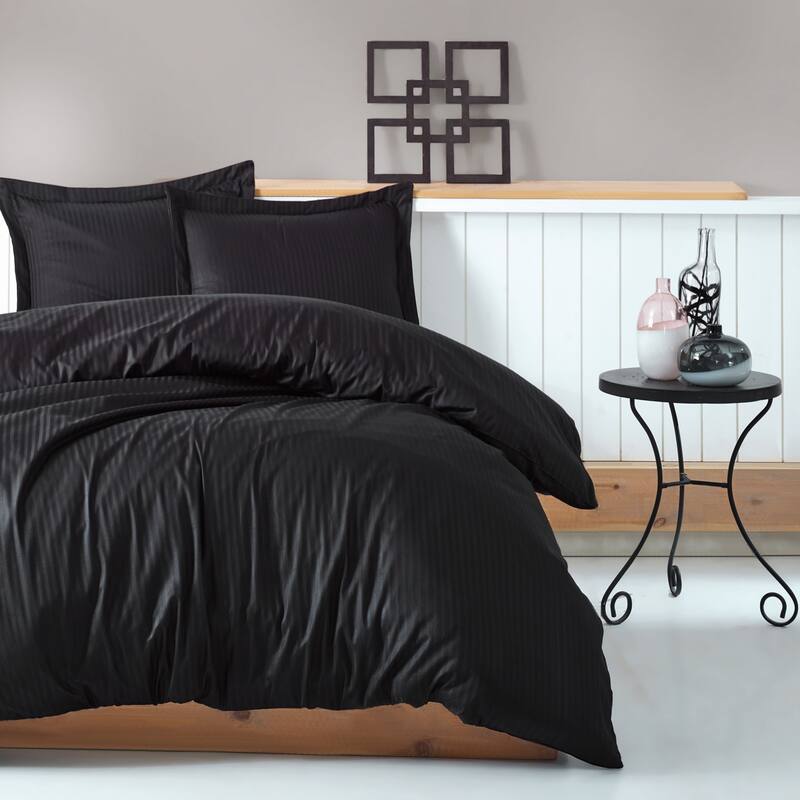 Satin Duvet Cover Set, High Quality Turkish Cotton Queen Size Set, 1 Duvet Cover, 1 Fitted Sheet and 2 Pillowcases