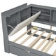 preview thumbnail 16 of 16, Twin Size Wood Platform Bed with Trundle, Shelves and Storage Headboard, White