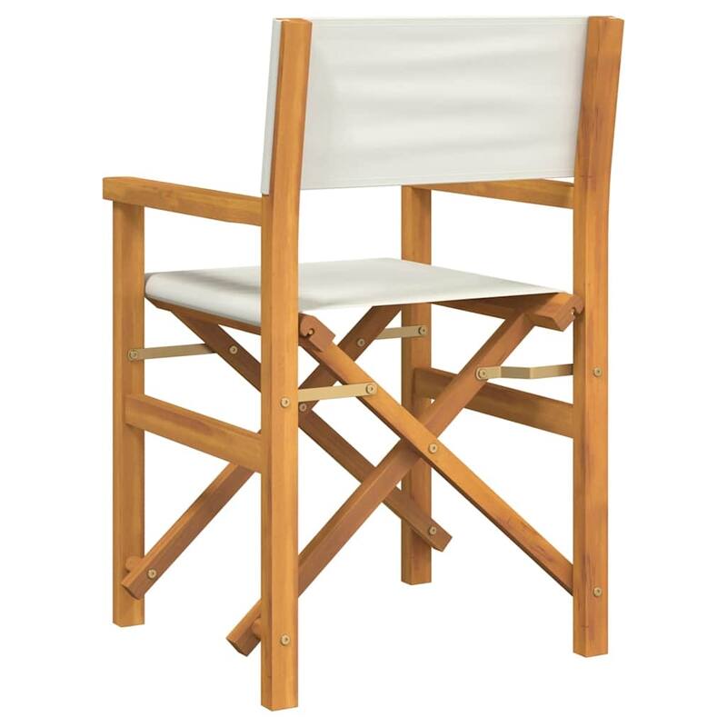 vidaXL Director's Chair Set of 2 Cream, Teak Solid Teak wood, Polyester - 21.5 x 22.4 x 33.5 in