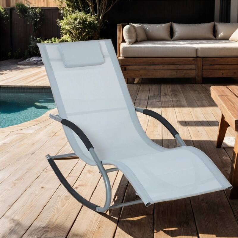 Outdoor Gravity Fabric Rocking Chair with Detachable Pillow - Overstock ...