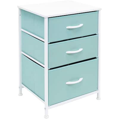 Nightstand 3-Drawer Shelf Storage - Bedside Furniture End Table Chest