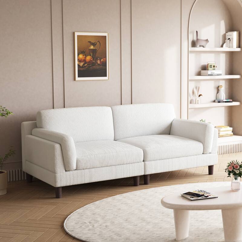 Modern 90" Loveseats Corduroy Sectional Sofa
