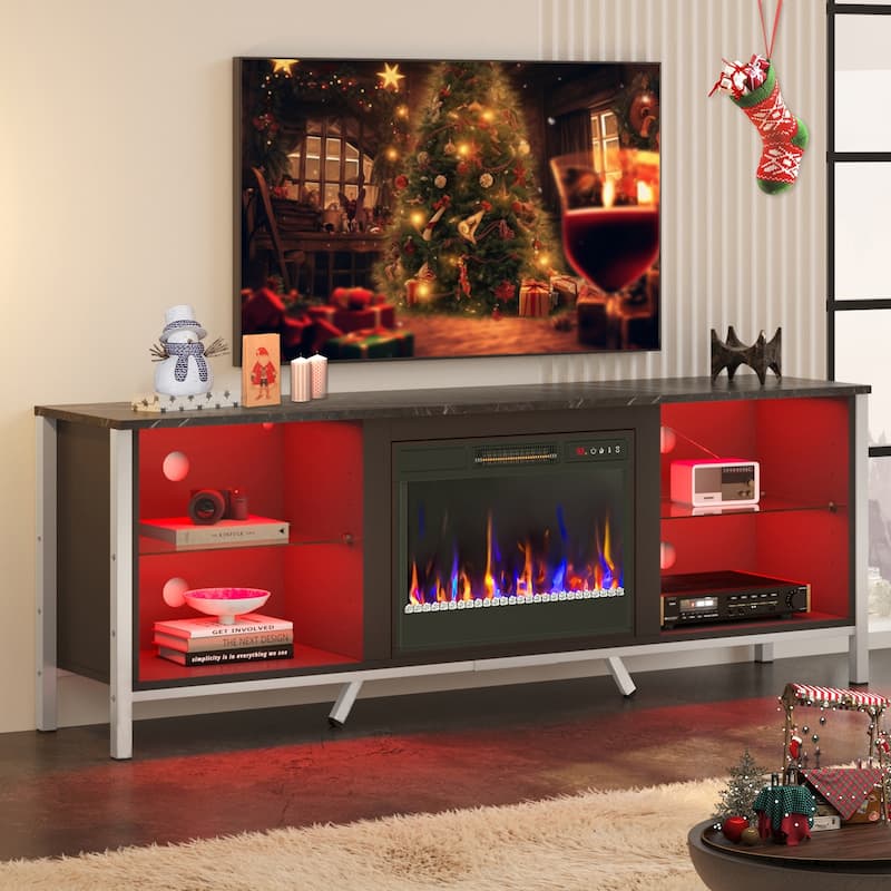 TV Stands with Fireplace for 75 inch TVs Gaming Entertainment Center TV Console - 71 inches