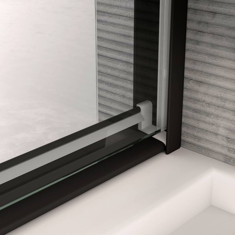 70'' H Glass Double Sliding Shower Door in Black/Chrome